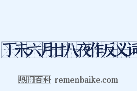 丁未六月廿八夜作反义词是什么意思的图片
